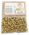Brass M4 Threaded Inserts Heat Set For 3D Printing Knurled Nuts For Plastic M4x6x6 Size Heavy Duty Metal Fasteners Kit 250 Piece Assortment