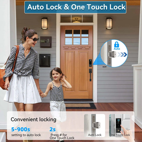 Top Shelf Biometric Fingerprint Smart Door Lock With Heavy Duty Front Handle Set And Phone App Control For No Sweat Keyless Home Security Setup
