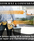 Man carrying DIY Torsion Springs Set, 50 Piece Assortment With 15 Sizes, 0.5 To 2.5mm Wire, in storage case