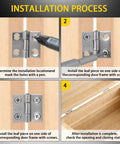 Front view of Qyueyue 1-inch 304 stainless steel mini hinge with mounting screws for a wooden box cabinet door