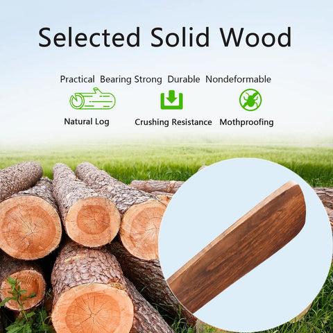 Solid wood logs and close-up of mahogany blade for 52 Inch Ceiling Fan With Remote And Dimmable Lights, Color Temperature Control