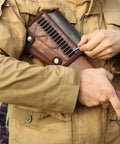 Cheek Rest Pad With 14 Round.22LR Shell Holder For Rifle Stock PU Leather Riser And Extra Cartridge Slot Hunting Gear in use