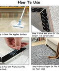 How to use No Slip Carpet Gripper Kit 16 Pack Reusable Washable Rug Pads And Edge Clips with adhesive on wood floor.