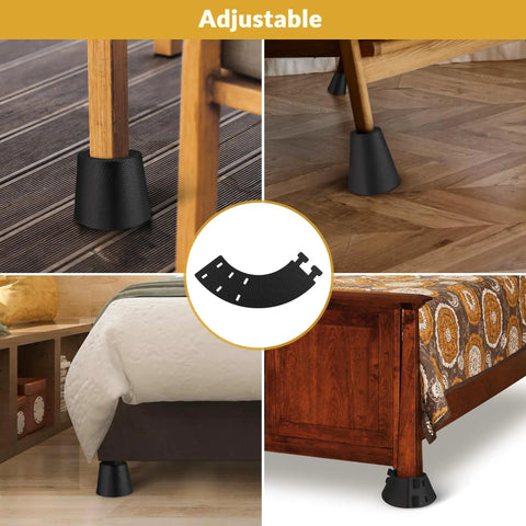 Kick Those Painful Toe Bumps To The Curb With Hella Padded Eva Bed Frame Leg Covers And Tough Toe Savers That Stop Foot Bruises While You Chill All Night Four Pack, adjustable black leg covers on furniture.