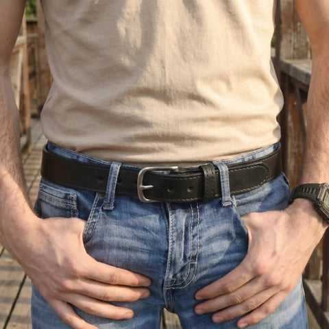 Extra Thick Bridle Leather Belt Made From Real English Bridle Leather, 1.5 Inch Wide, Three Sixteenth Inch Thick, Built For Tough Wear