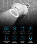 4MP 2K Outdoor Indoor Wired Security Camera With IP65 Weatherproof, Starlight Night Vision, mounted on a wall in rain.