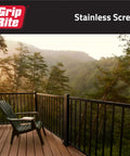 Kick Butt 305 Stainless Steel Star Bugle Head Deck Screws Built For Cedar Siding And Composite Decks 10 Gauge By 3 Inch Length Fasteners shipped in a scenic outdoor deck setting.
