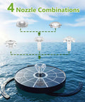 3.7W Solar Bird Bath Fountain Pump With 7.1 Inch Spray Height No Fuss Solar Powered Water Fountain For Garden Ponds showing nozzles