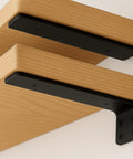 Heavy Duty Floating Shelf Brackets 6 Inch 6 Pack Black Coated Metal Hidden Suspension Wall Mount Support with wood shelves