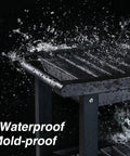 22.8 Inch Shower Bench With Handles, Waterproof HIPS Stool With Storage Shelf, showing water-resistant surface and mold-proof feature