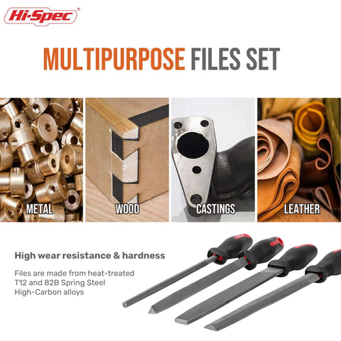 18 Piece Metal Hand And Needle File Set Kit With T12 Carbon Steel Files for wood, metal, castings, and leather crafting