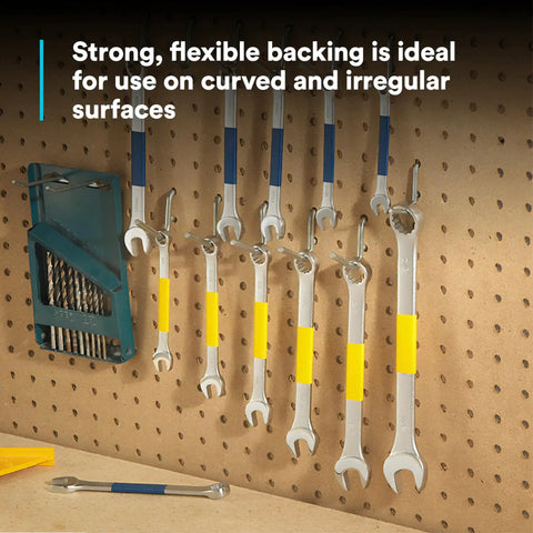 Vinyl Tape 764 General Purpose Yellow 3 Inch By 36 Yard Roll used on tools for marking on a pegboard