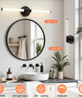Dimmable LED Vanity Light Bar For Bathroom, 360 Degree Full Illumination Over Mirror Sconce, Black 24 Inch lighting bathroom mirror