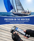 Hands Free Wire Rope Tension Gauge For Three Sixteenths Seven Thirty Seconds One Quarter Inch Cables Marine Grade Rigging Tool With Two Thousand Lb Range Plus Or Minus Five Percent Accuracy No Guesswork For Sailboats Masts Fencing And DIY Tightening, sailboat rigging