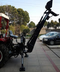 3 Point Hitch PTO Hydraulic Backhoe Attachment With 15 Inch Bucket Fits CAT 1 Tractors Like John Deere And Kubota side view