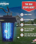 Outdoor Bug Zapper For 1 Acre Coverage With 40W UV Bulb And 5600V Kill Grid Mosquito Attractant Cartridge Included Hangable Lantern Insect Trap That Takes Down Flying Pests Fast glowing on yard
