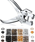 Three Sixteenth Inch Grommet Tool Kit Eyelet Pliers Set with Hole Punch and 200 Eyelets in Multiple Colors