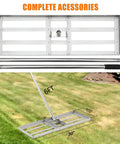 48 Inch By 10 Inch Stainless Steel Lawn Leveling Rake With 180 Degree Rotating Head And 6 Ft Handle, Heavy Duty Topdressing Tool