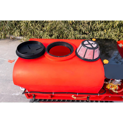 Top view of 400L tank of Beefy 400L Remote Control Crawler Sprayer With Dual Brushless Motors And Gasoline Engine