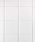 Image of water droplets on white tile, showcasing the effectiveness of Grout Sealer 16 Oz Clear For Tile And Grout Natural Finish Indoor And Outdoor Protection Fast Dry Long Lasting Easy Rinse Water Repellent Sealant For Shower Kitchen Bathroom Floors Stain Busting And Moisture Barrier.