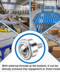 Heavy Duty 1 Inch Steel Ball Transfer Roller Casters 4 Pack With Threaded Stem, 1760 Lbs Max Load Capacity, smooth rollers on conveyor system