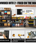 71.2 Inch Tall Wood And Metal Garage Shelving Unit Built Tough With Adjustable Shelves Heavy Duty Industrial Utility Rack For Workshop Garage Or Kitchen 71.2 Inch Tall By 31.5 Inch Wide By 13.8 Inch Deep, wall-mounted