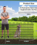 15 Panels Tall Garden Animal Barrier Fence With Gate No Dig Outdoor Fence For Yard 33 In High By 36.8 Ft Long Heavy Duty