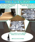 Packaging of Twenty Pack 33mm Lug Nut Covers Thread On Four And Three Quarters Inch Spike Style Screw On Tough ABS Chrome
