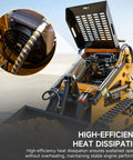 Mini Crawler Skid Steer Loader With 13.5HP EPA RATO Gasoline Engine showing open engine compartment and heat dissipation details