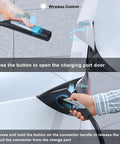 Instructions for connecting Tesla Level 2 EV Charger 32Amp 240V 7.68kW NACS Compatible to an electric vehicle port.