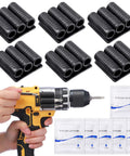 Six Pack Drill Bit Holder Holster With High Strength Adhesive, Side Mount Bit Gripper on drill with adhesion packets shown