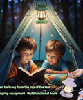 Snail Design Kids LED Lamp With USB Rechargeable Battery Portable Indoor Outdoor Night Light in tent with children reading