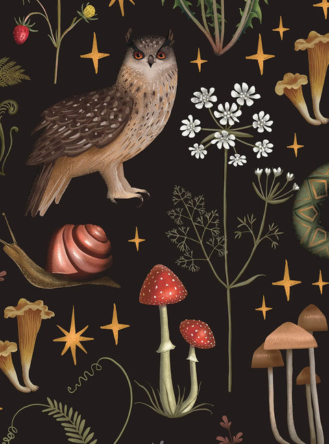 Enchanted Forest Mood Peel And Stick Wallpaper For Dark Background Decor Single Sheet 24 W By 48 H Or 24 W By 108 H Inches 2 By 9 Feet Removable Repositionable Vinyl Backed Easy To Apply