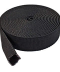 Roll of 2 Inch Nylon Protective Hose Sleeve, 100 Feet Black, Ultra Durable And Abrasion Resistant Cable Wrap on white background.