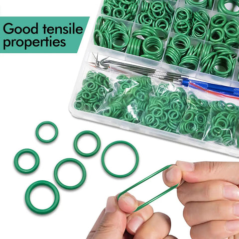 595 Piece Metric And SAE Air Conditioning O Ring Kit For Automotive AC, Pro Grade Compressor And Plumbing Seals With O Ring Picks