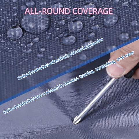Close-up of Made To Measure Heavy Duty Dust Cover showing water resistance and durability against scratching with a screwdriver.