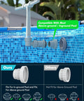 Dual Spray Pool Fountain For Above Ground And Inground Pools, 2 In 1 Adjustable Waterfall Sprinkler setup on pool wall