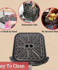 Straight Up Premium Air Fryer Grill Plate For Cosori 6 8 Quart Cookers shown being cleaned, dishwasher safe nonstick material.