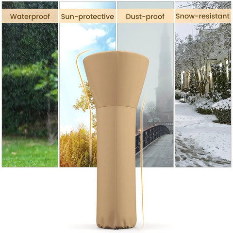 Patio Heater Cover With Zipper And Storage Bag For Outdoor Propane Heaters, Waterproof And Dustproof, 87 Inch H