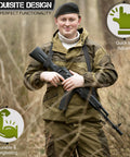 Person holding rifle with Adjustable Two Point Rifle Sling Dope Rugged Nylon Strap showing quick adjust feature in outdoor setting