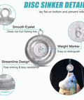 Flat Disc Fishing Sinkers For Saltwater Surf Fishing And Bottom Drifting Coin Shaped Sinker Weights That Stay Put In Currents