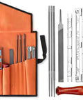 Chainsaw Sharpening Kit 7 Piece Set With Round Files 5/32 3/16 7/32 And Flat File 6 Inch, Durable Handle, Filing Guide, Travel Pouch