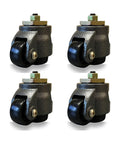 4 Pack Industrial Heavy-Duty Leveling Casters 2200 Lbs Capacity Adjustable Hex Plate Swivel Wheels in black and gray finish.