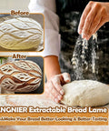 XANGNIER bread lame with 5 blades, magnetic and extractable, for scoring sourdough dough