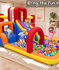Inflatable Water Slide 10 In 1 Backyard Water Park With Bounce House And Splash Pool Two Slides Ball Pit Water Cannon Climbing Wall