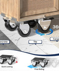 Heavy Duty Furniture Moving Dolly With Reinforced Steel Panel 360 Degree Swivel And Top Brake With Wheels Set Of 4 on mixed floors
