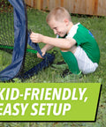 Child assembling Portable Soccer Goal Net Set With Two 4 Ft Pop Up Training Goals And Compact Carry Case Easy Assembly Quick Setup