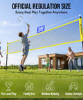 Backyard Badminton Set With Pro Grade Net, 4 Rackets, Shuttlecocks And Carrying Bag In Yellow For Durable Outdoor Play