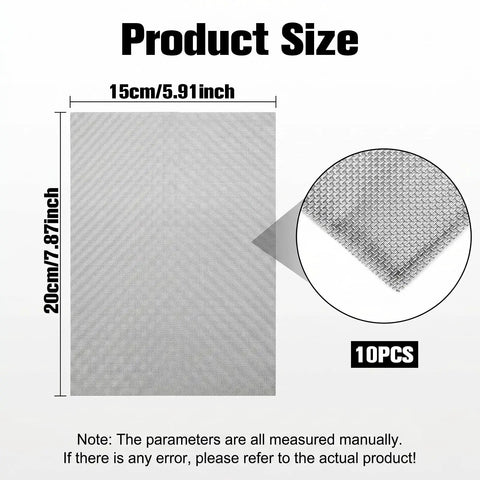 Plastic Welding Mesh Ten Pack Stainless Steel Wire Screen For Thermoplastic Repairs 5.9 By 7.9 Inch size detail
