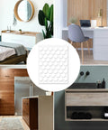 White Self Adhesive Screw Hole Sticker Caps 50 Pcs 14 mm for wood cabinets, furniture, and drawers, dust-proof PVC covers.